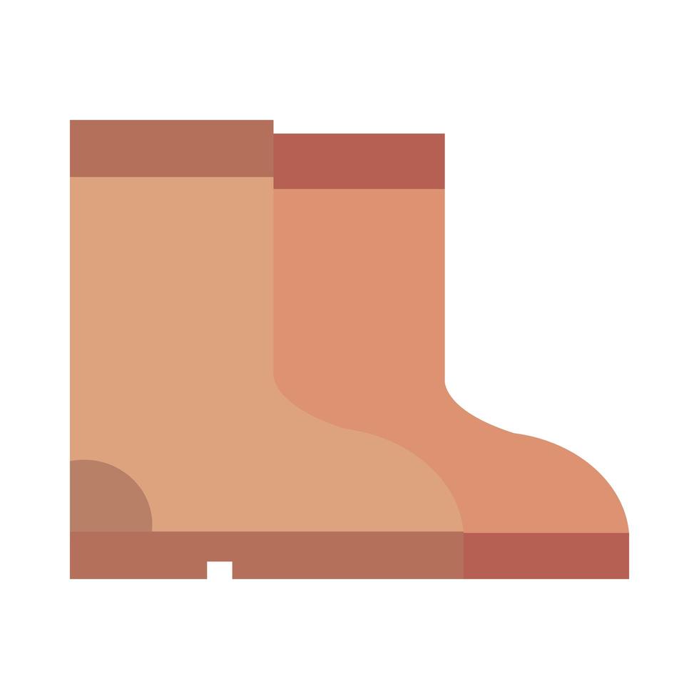 gardening gumboots equipment work flat icon style vector