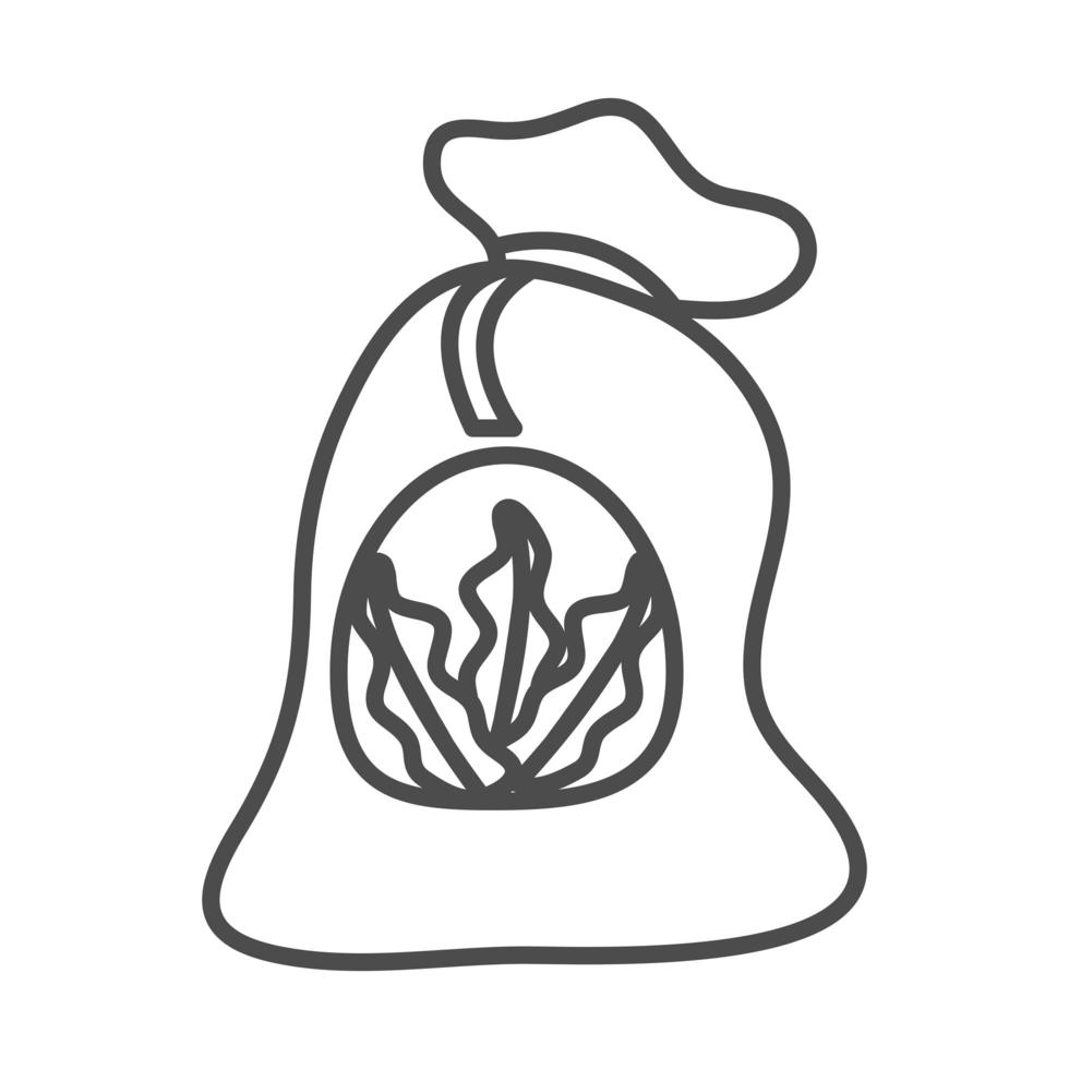 gardening fertilizer sack organic line icon style vector