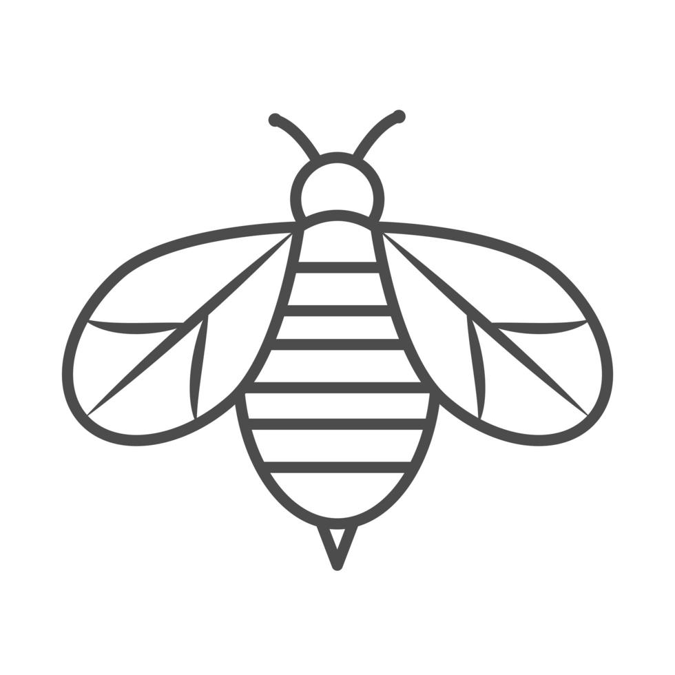 bee insect animal nature cartoon line icon style vector