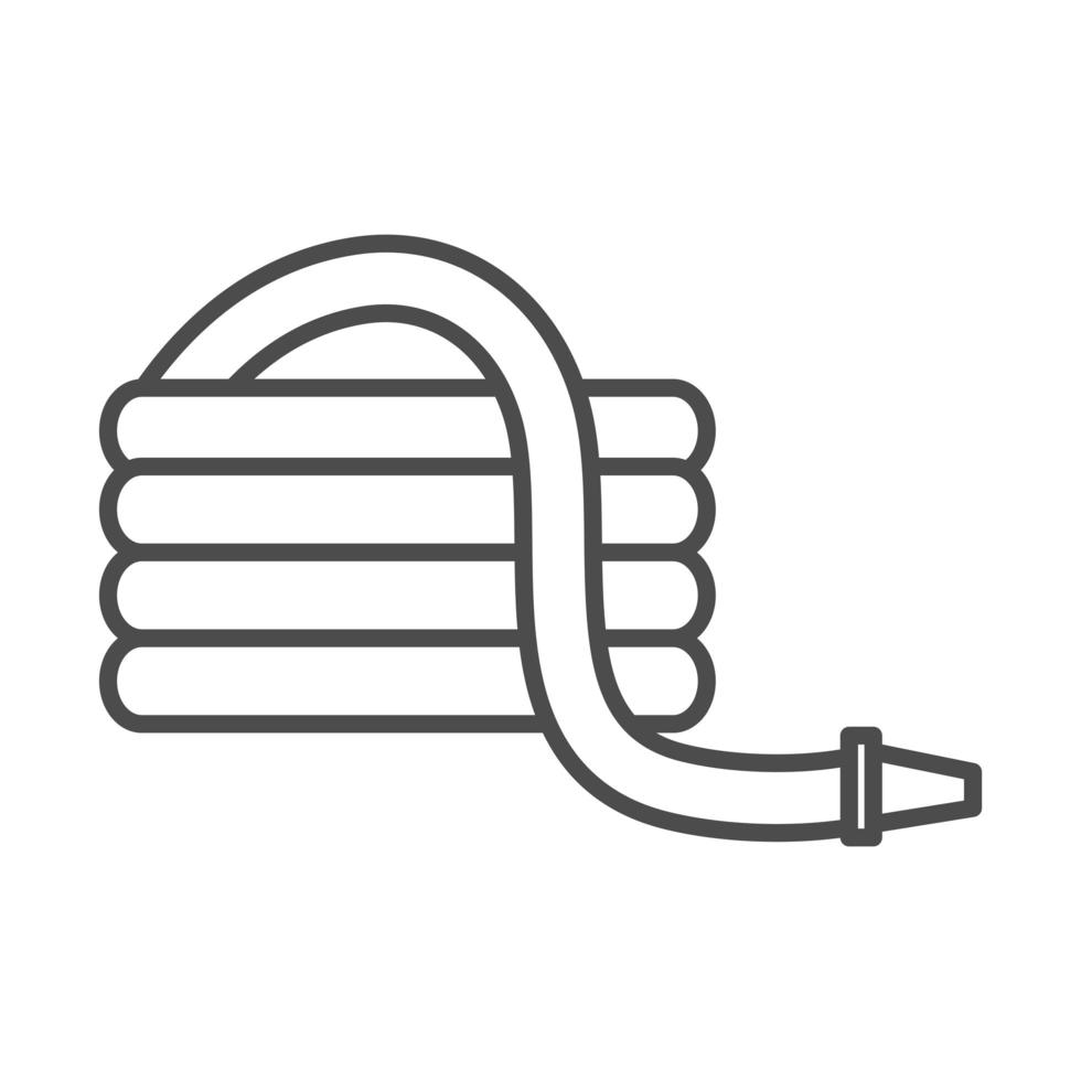gardening plastic hose irrigation tool line icon style vector