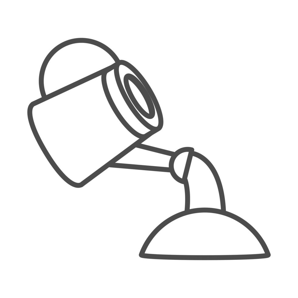 gardening watering can pouring water in grass line icon style vector