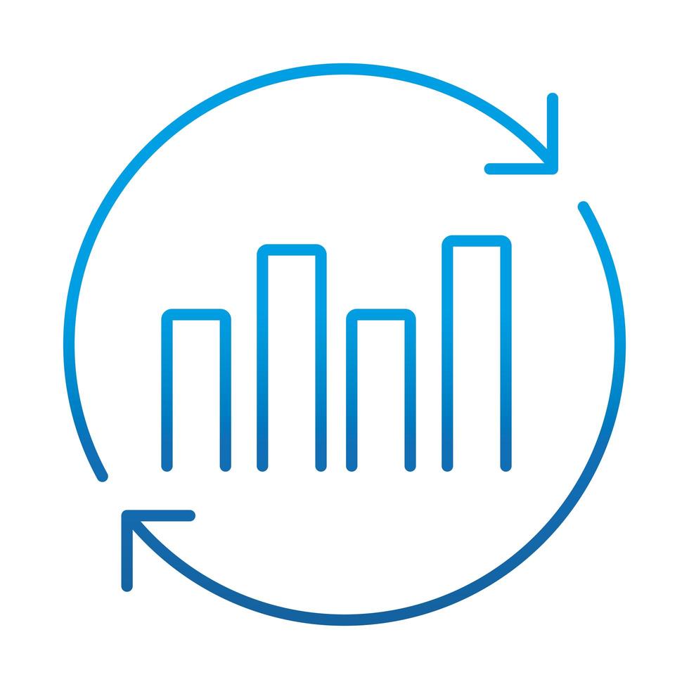 data analysis financial business report economy financial chart gradient blue line icon vector