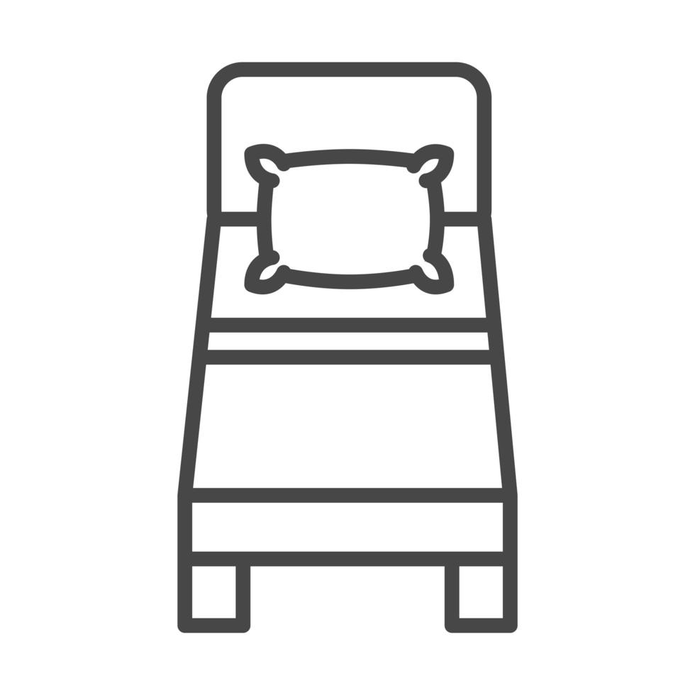 top view bed with pillow linear icon style vector