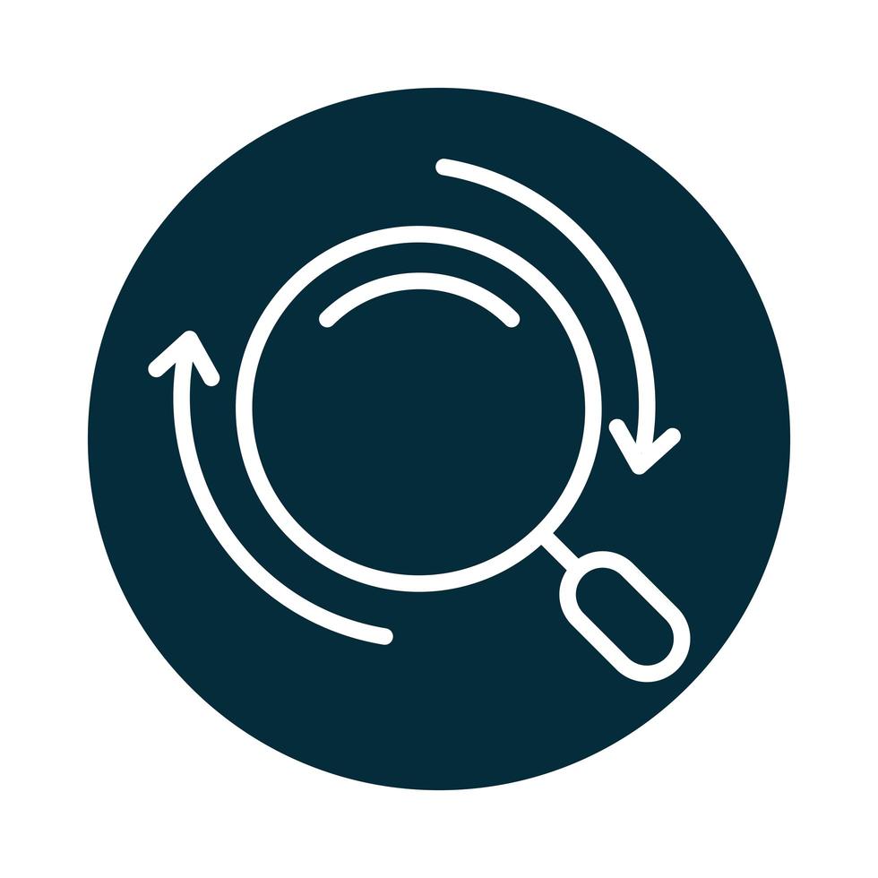 search icon arrows browser refresh block and line icon vector