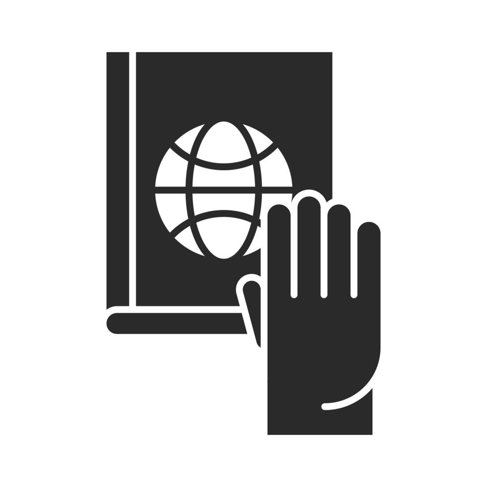 international human rights day book and hand silhouette icon style vector