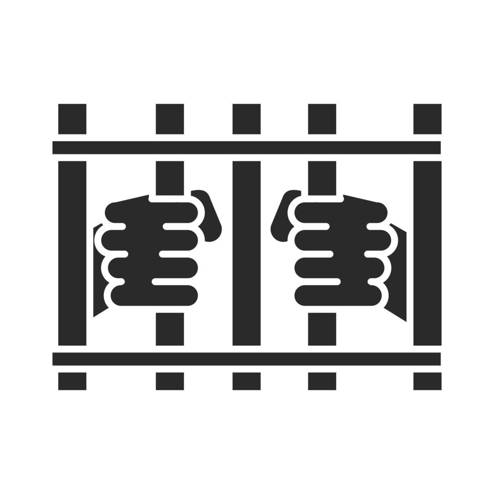 international human rights day fight victims in the jail silhouette icon style vector