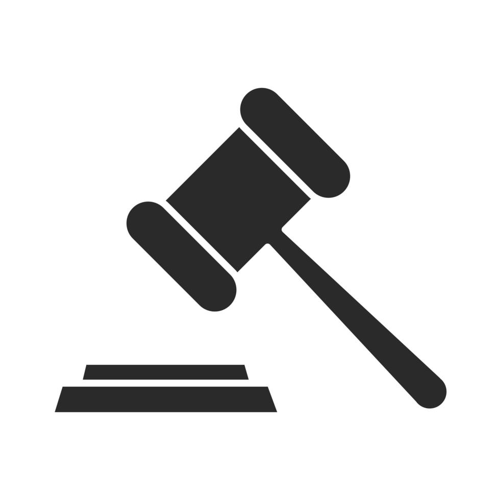 international human rights day law hammer justice silhouette icon style vector