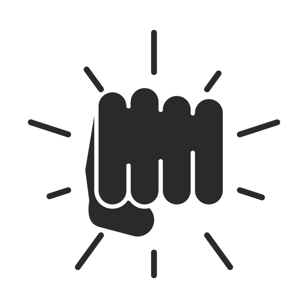 international human rights day power hand fist silhouette icon style vector