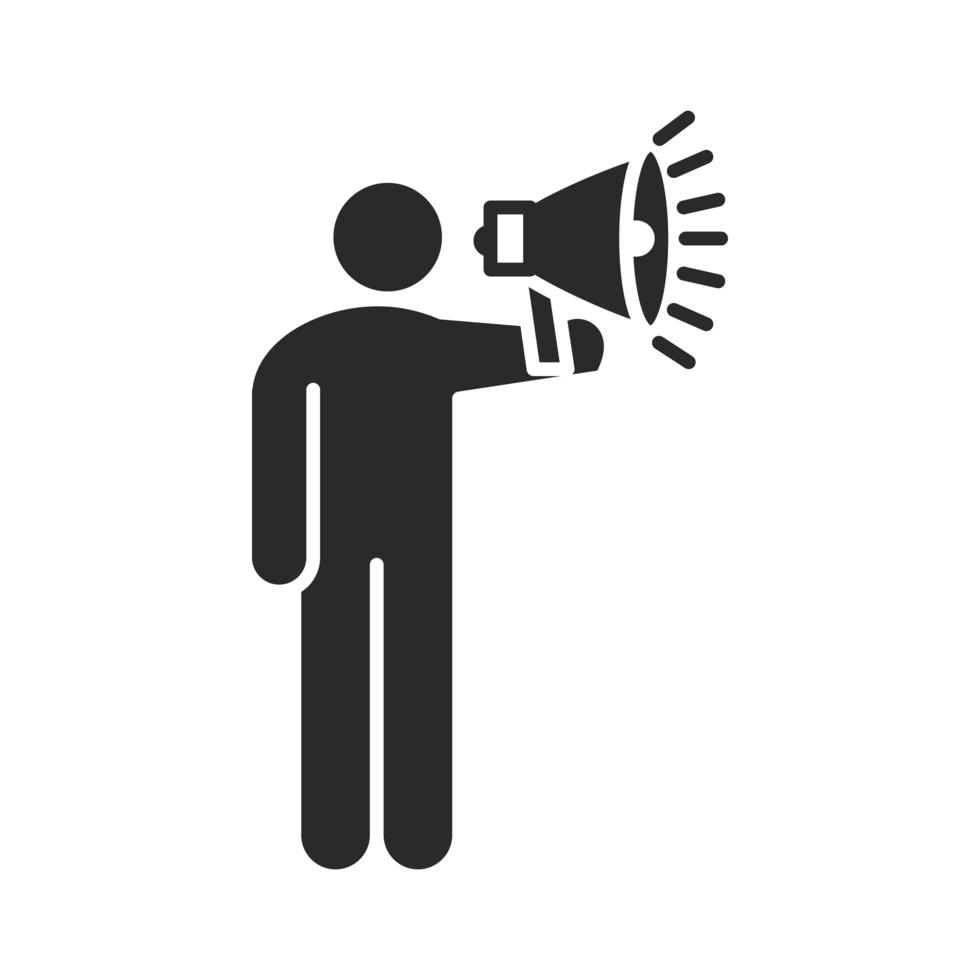 international human rights day person using megaphone advertising silhouette icon style vector