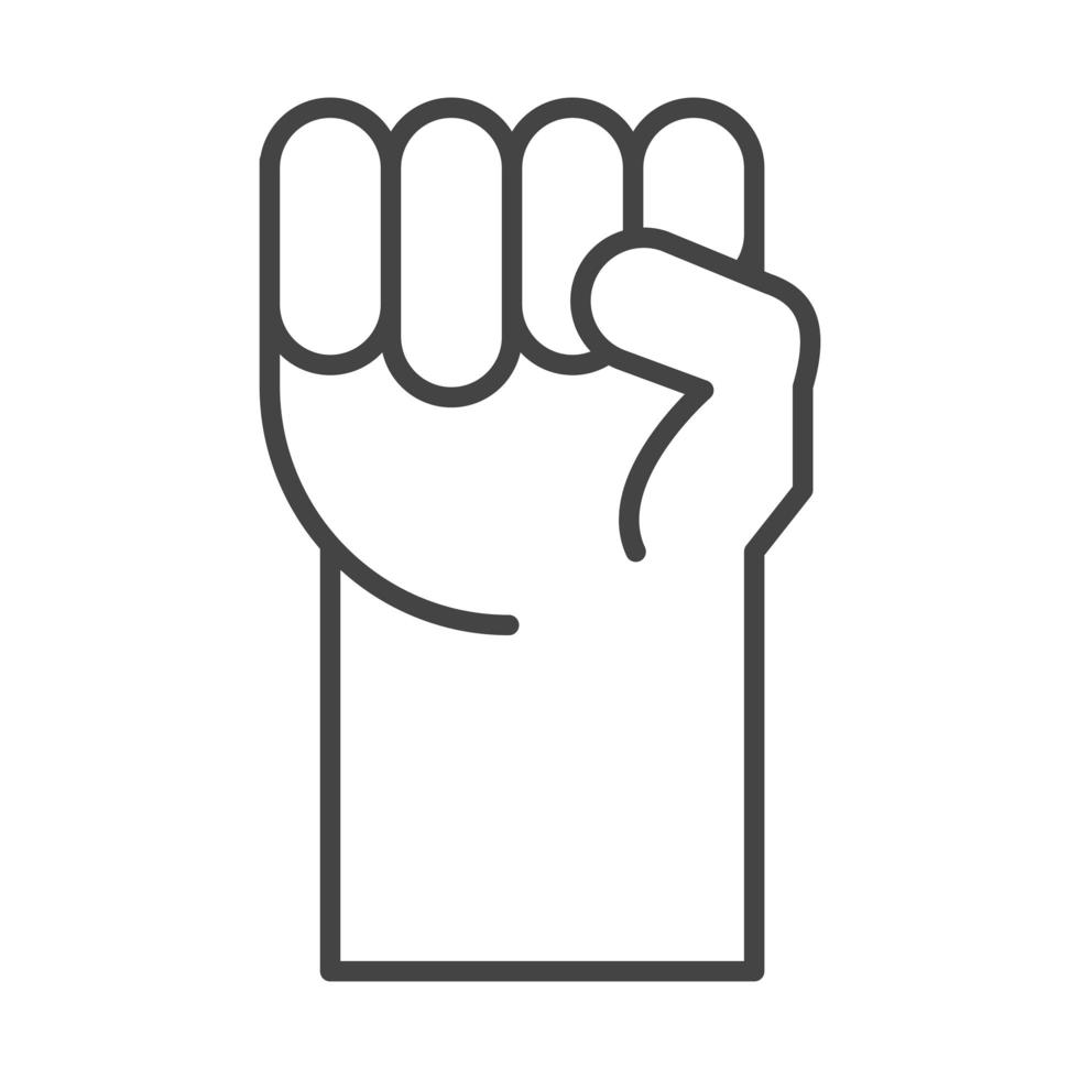 international human rights day raised hand in fist line icon style vector