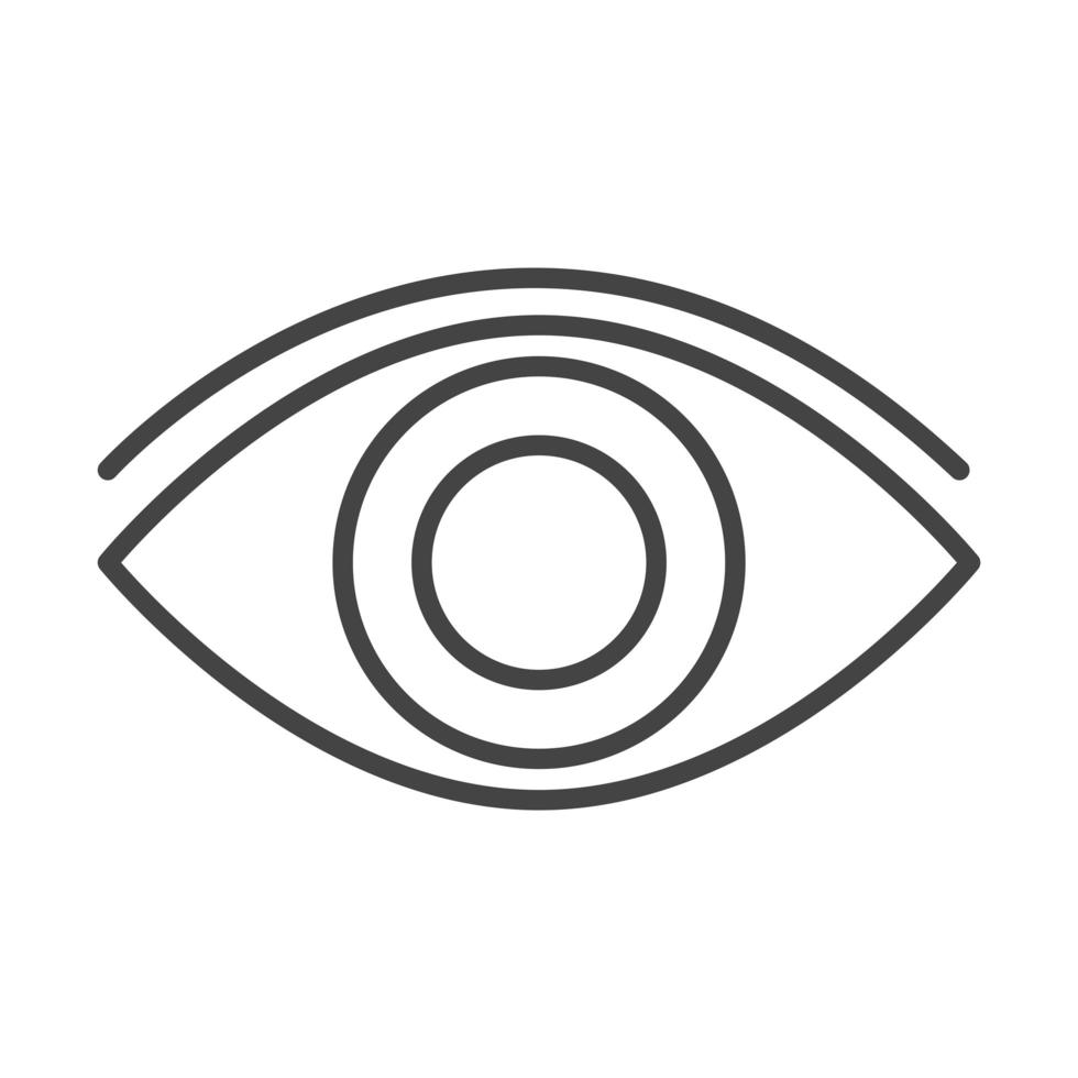 estilo de icono de línea óptica de visión de ojo humano vector