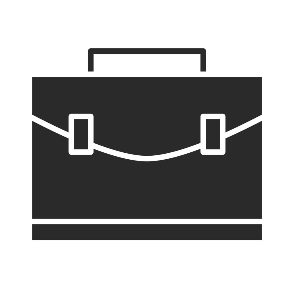 business briefcase personal work silhouette icon style vector