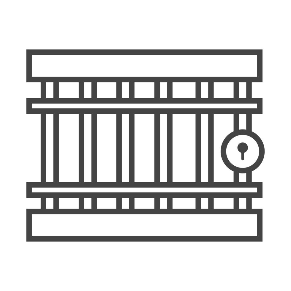 international human rights day jail gate justice line icon style vector