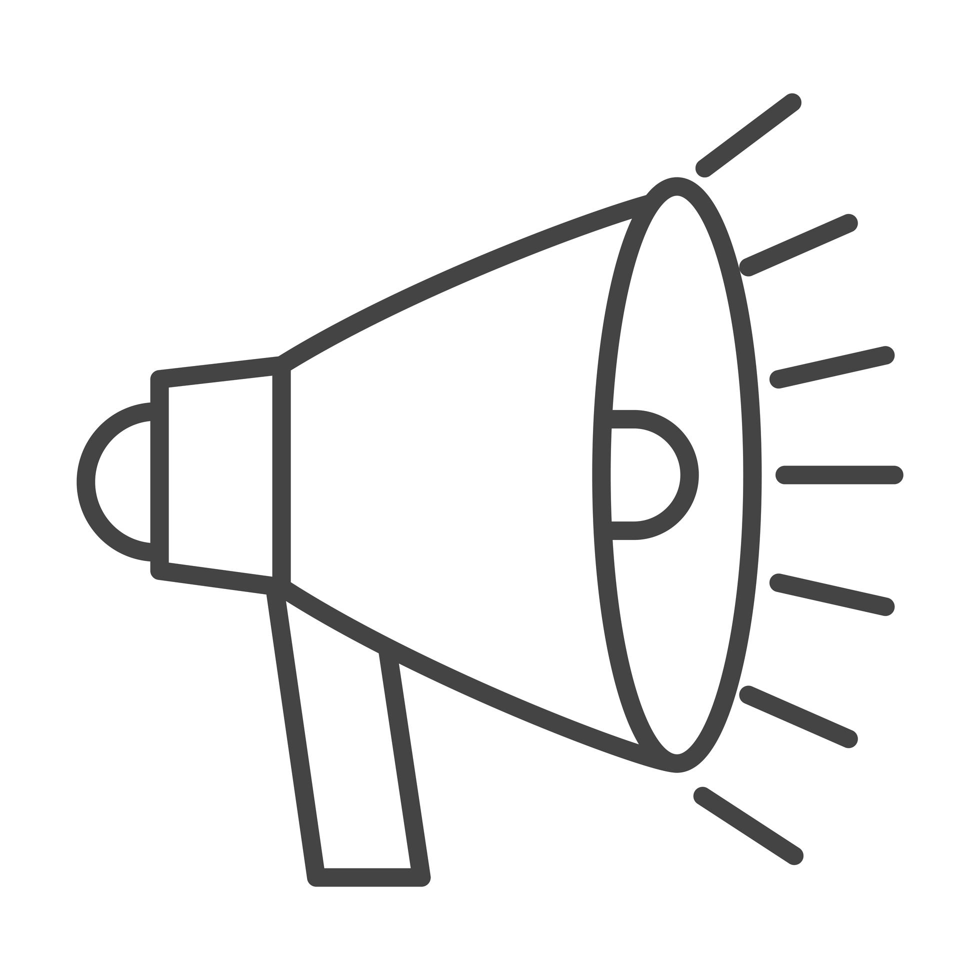 megaphone announce noise message line icon style 2594774 Vector Art at