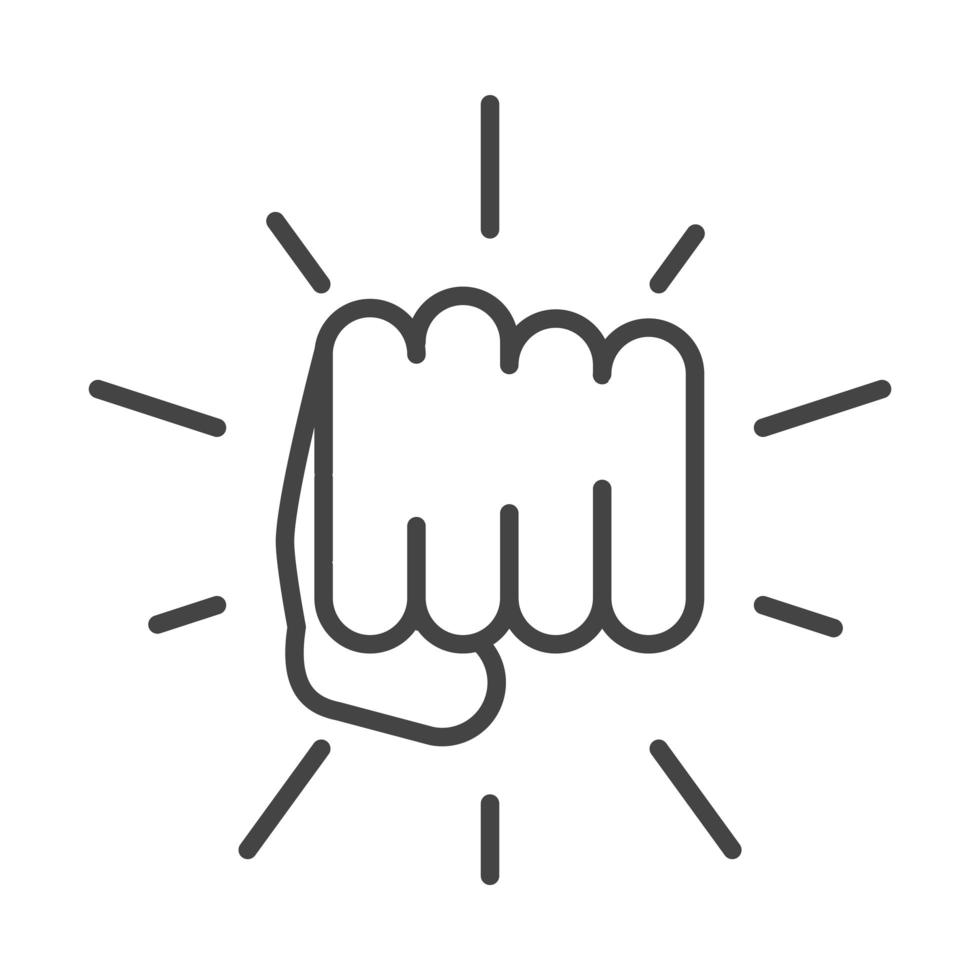 international human rights day power hand fist line icon style vector