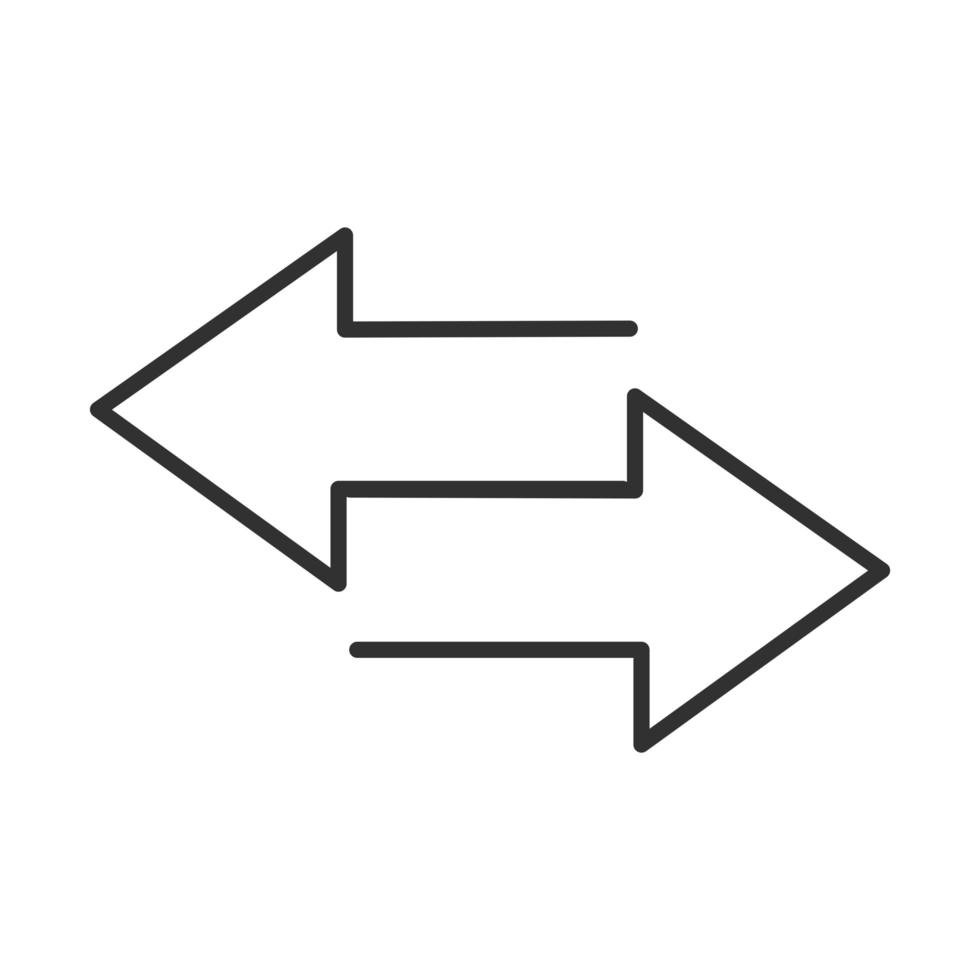 arrows different direction guide line icon vector