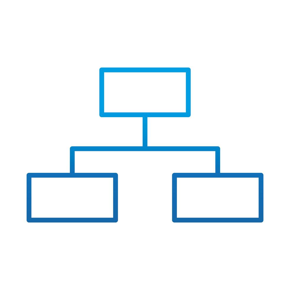 data analysis organization chart corporate gradient blue line icon vector