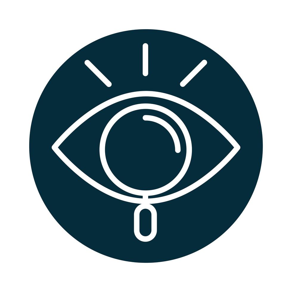 search icon magnifying observation eye look block and line icon vector