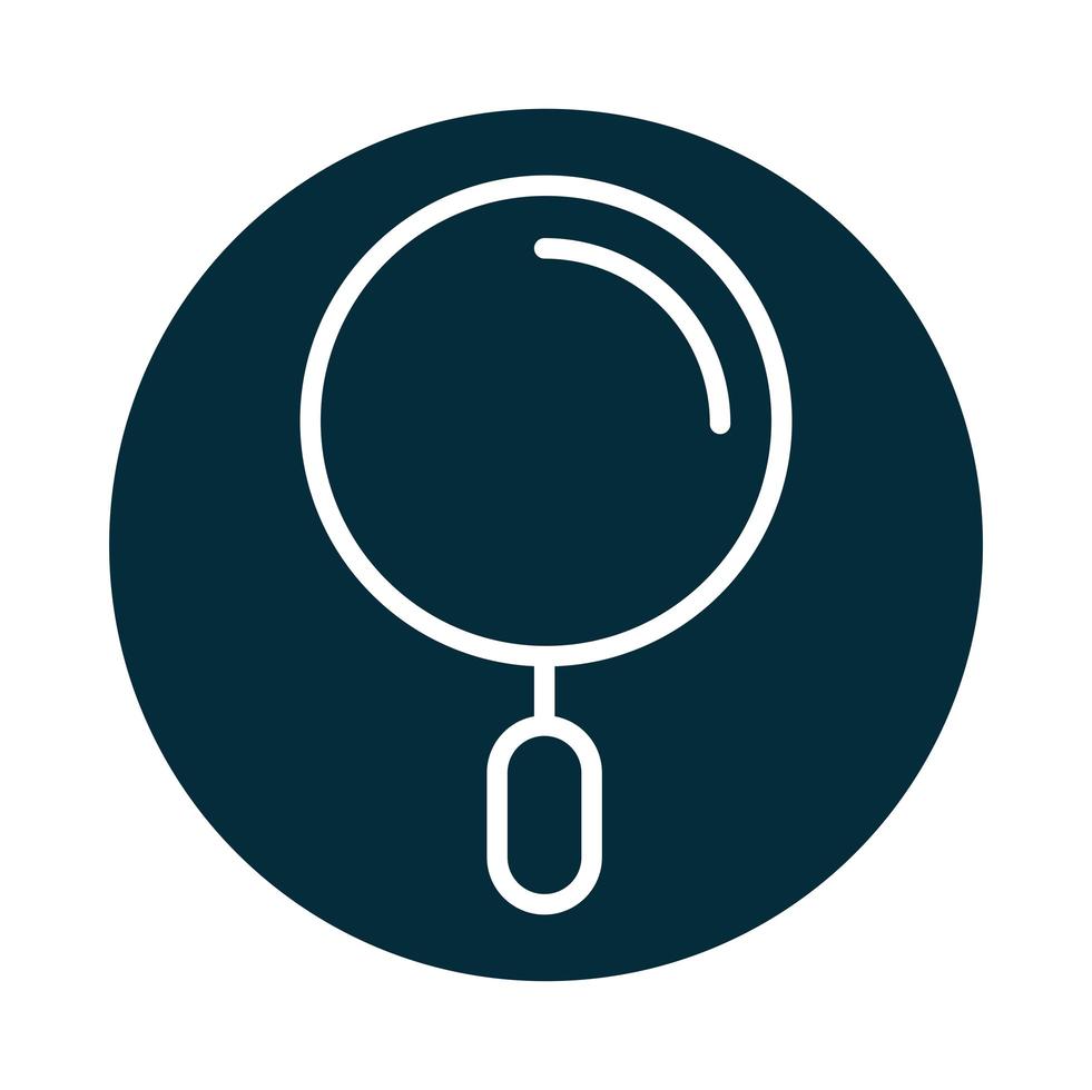 search icon magnifying glass research discovery block and line icon vector