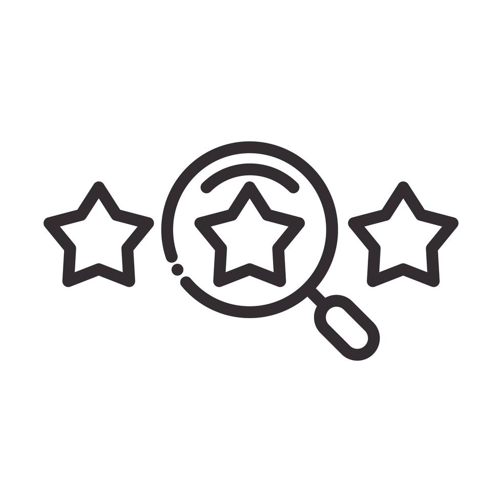 search icon magnifying glass stars social media thin line icon vector