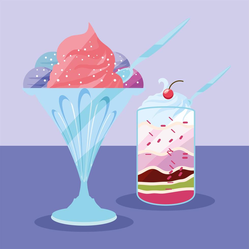 soft ice creams vector