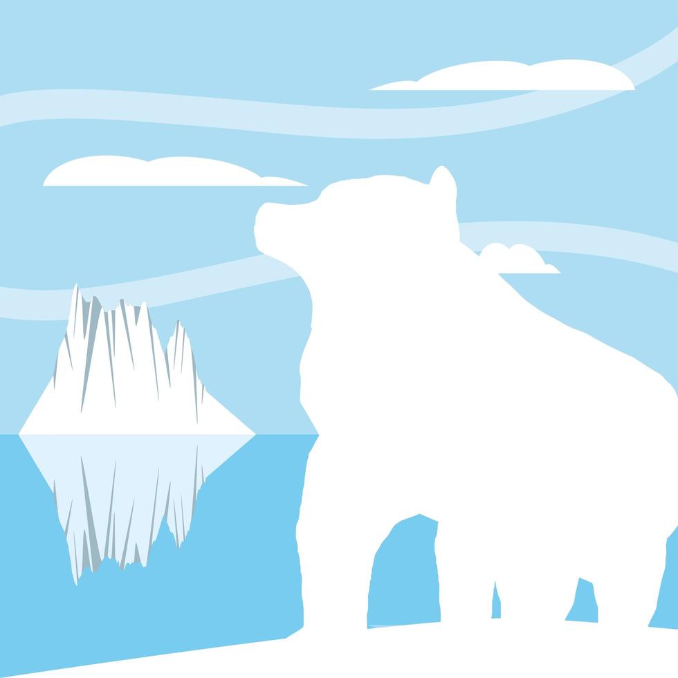 silhouette polar bear vector