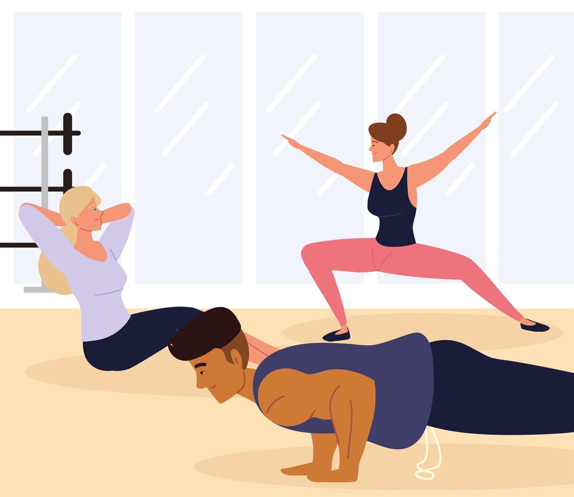 people workout fitness vector