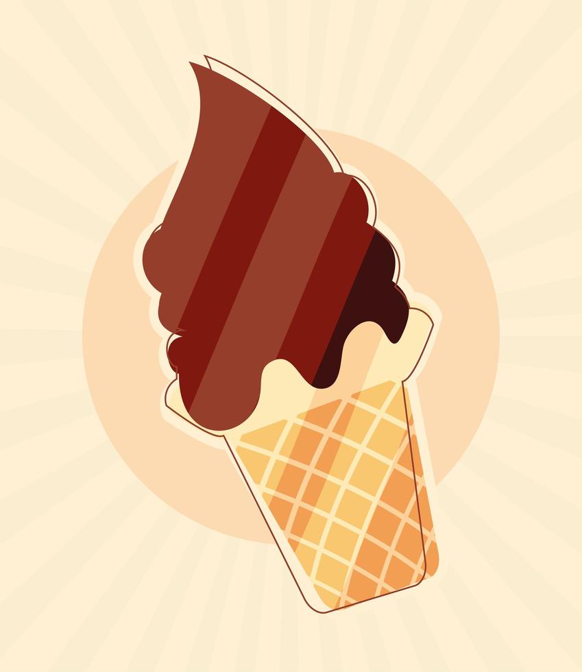 helado de chocolate vector