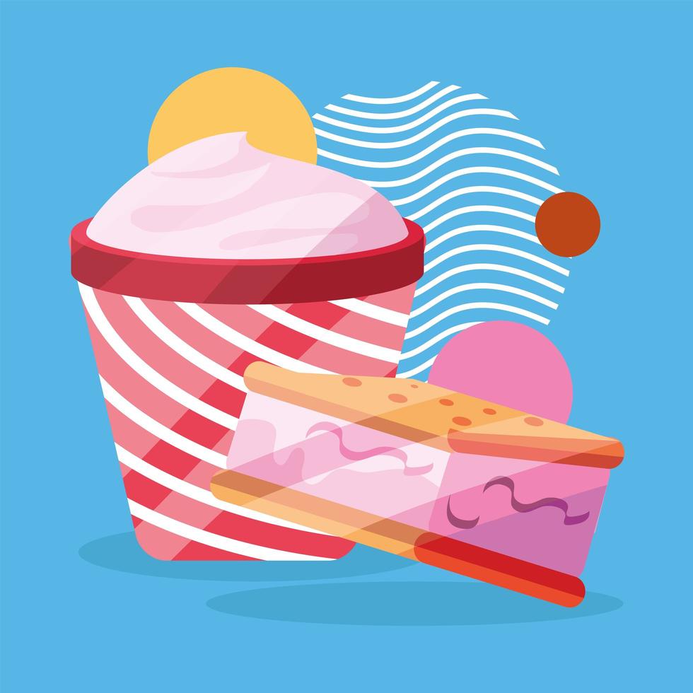 ice cream products vector
