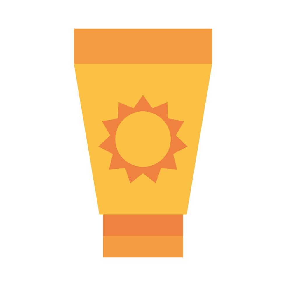 sunblock bottle lotion protection flat icon style vector