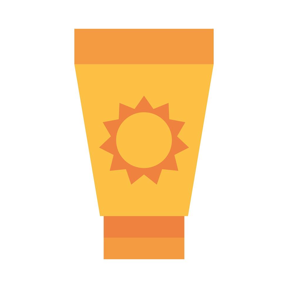 sunblock bottle lotion protection flat icon style vector