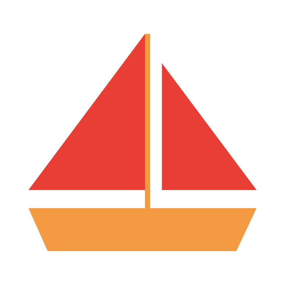 summer vacation travel sailboat navigation tourism flat icon style vector