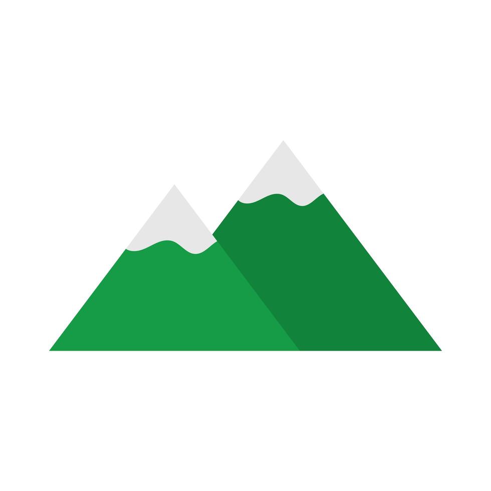 montañas pico nieve paisaje naturaleza plano icono estilo vector