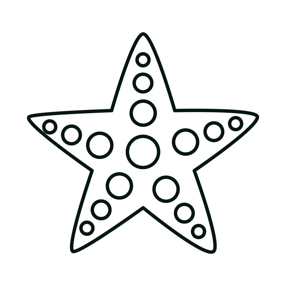 starfish sea life animal fauna linear icon style vector