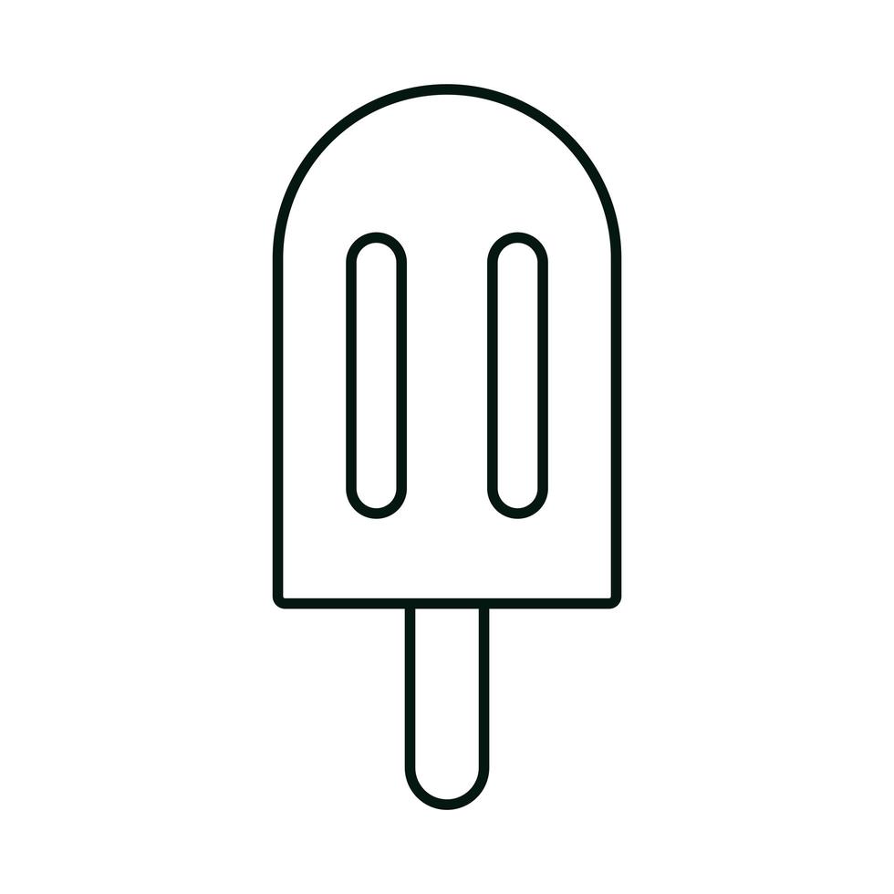 chocolate ice cream in stick linear icon style white background vector