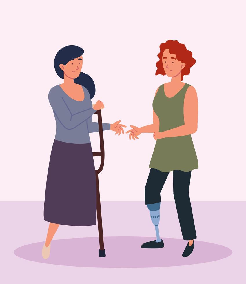 disabled amputee women vector