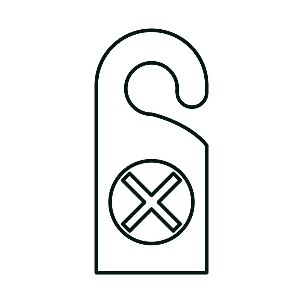 do not disturb sign hang door linear icon style vector