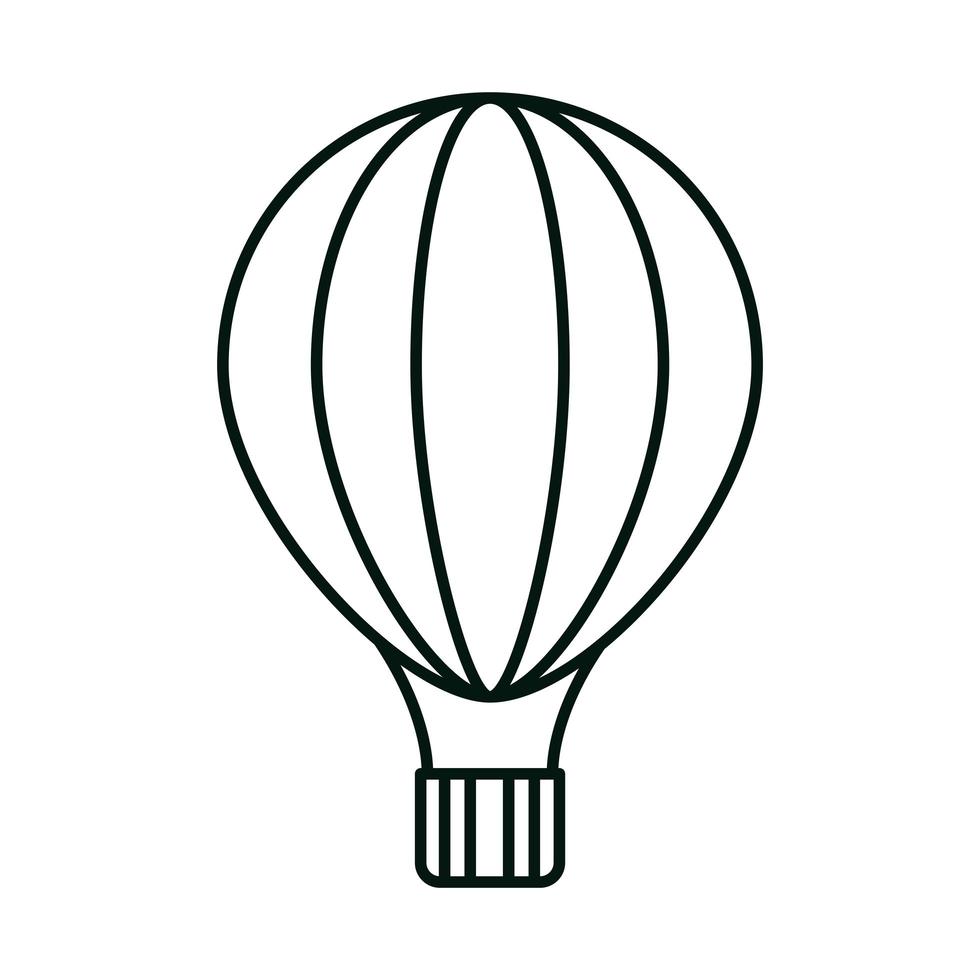 summer vacation travel hot air balloon recreation adventure linear icon style vector
