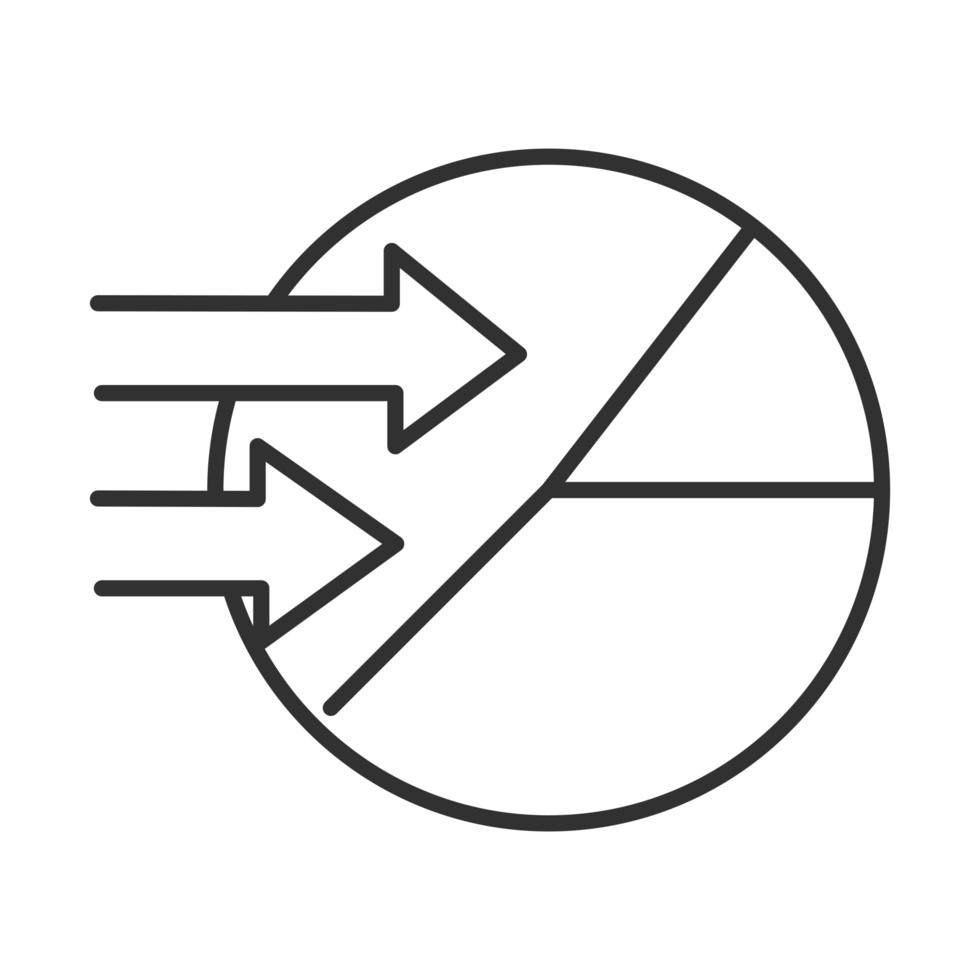 data analysis financial business pie chart planning arrow line icon vector