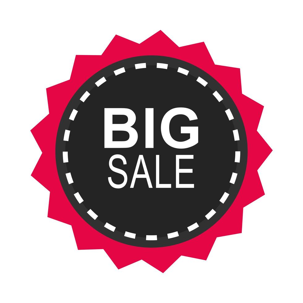 black friday sale special offer dark sticker round shape icon flat style vector