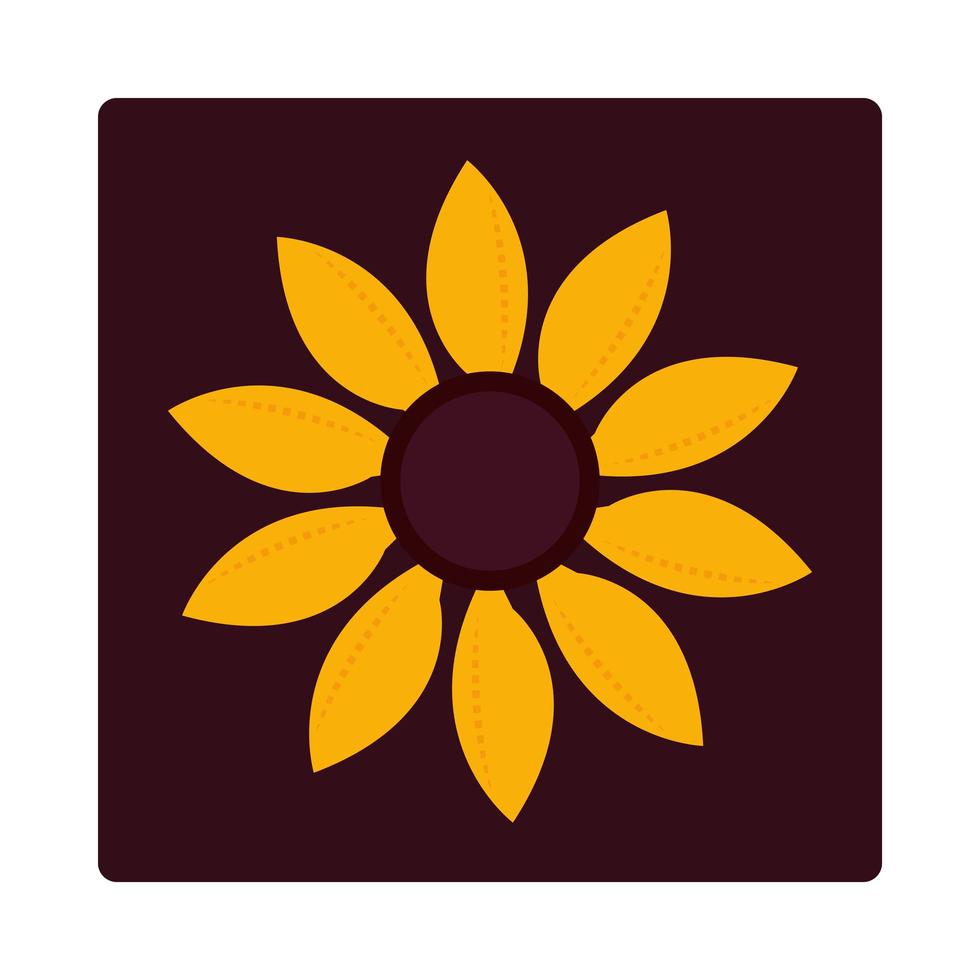 nature decoration sunflower floral nature icon block and flat vector