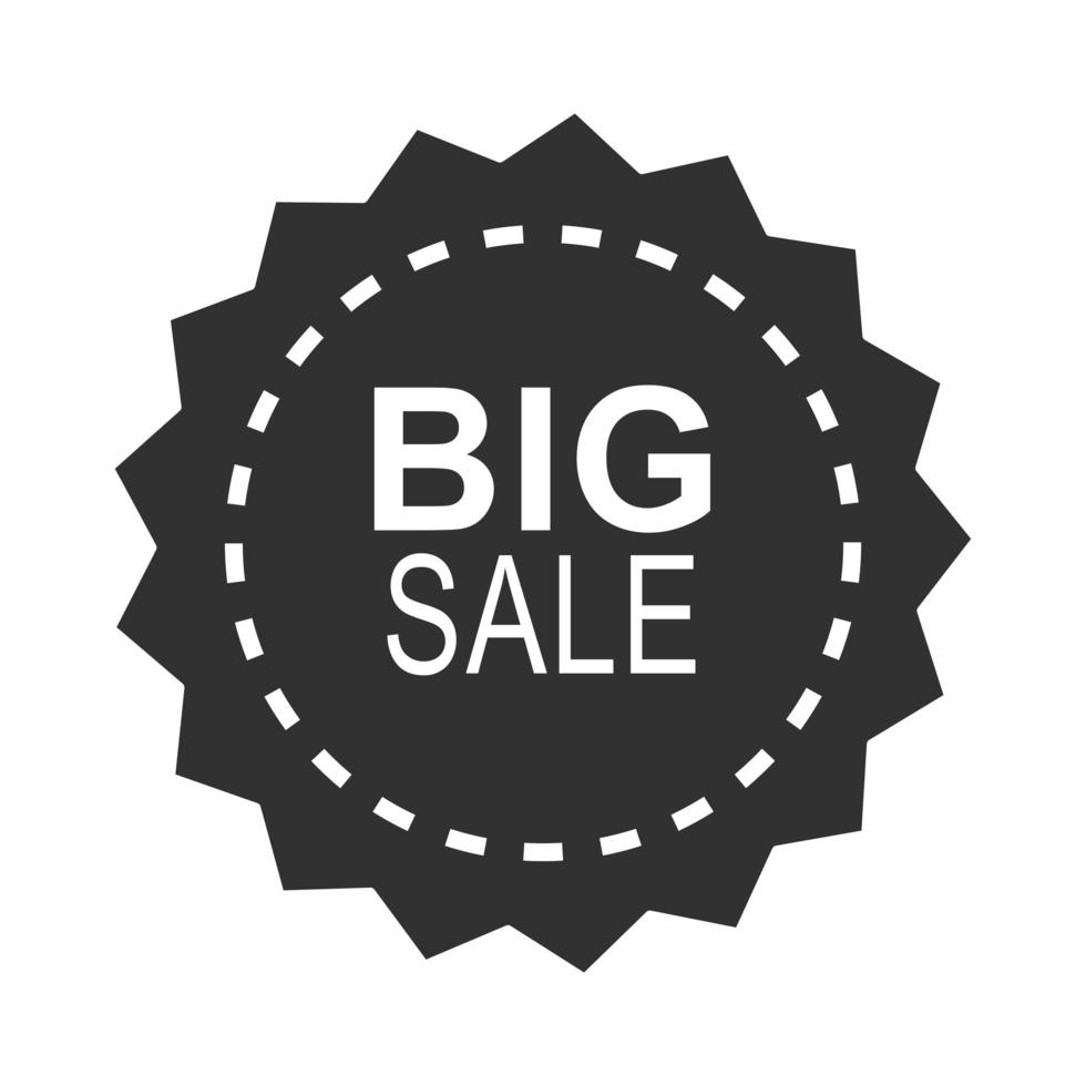 black friday sale special offer dark sticker round shape icon silhouette style vector