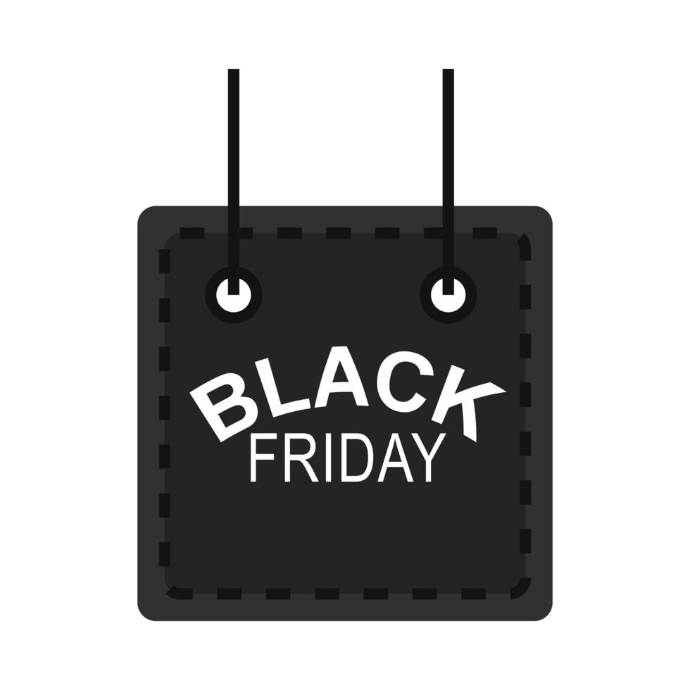 black friday hanging board with lettering dark background icon flat style vector