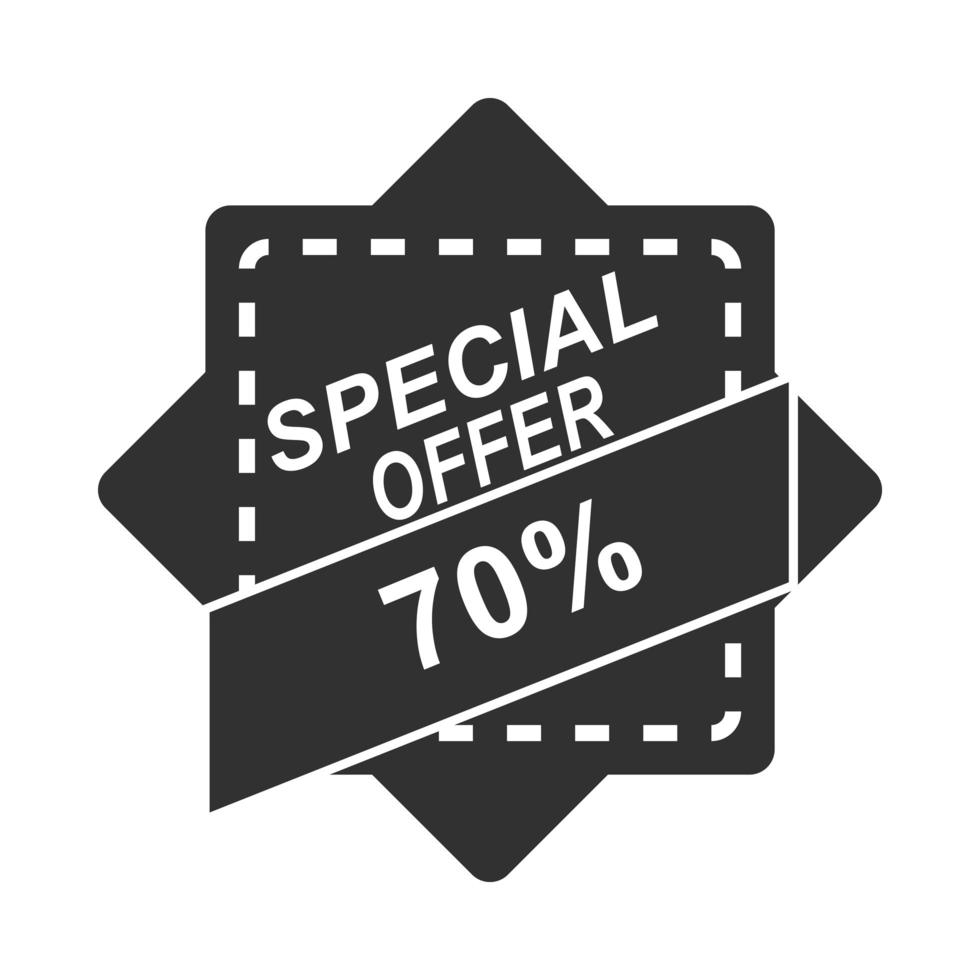black friday special offer market sticker ribbon icon silhouette style vector