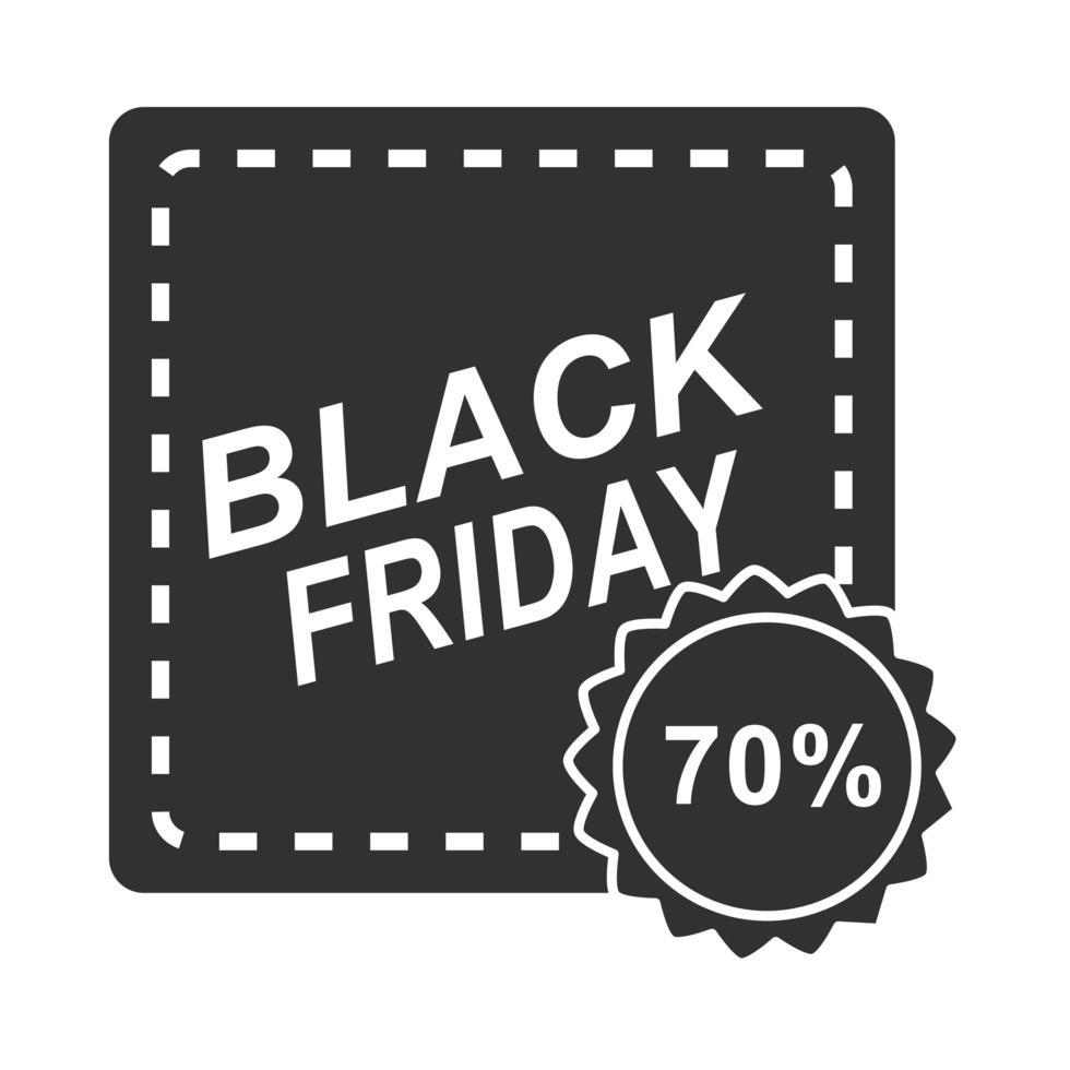 black friday sale discount label design template icon silhouette style vector