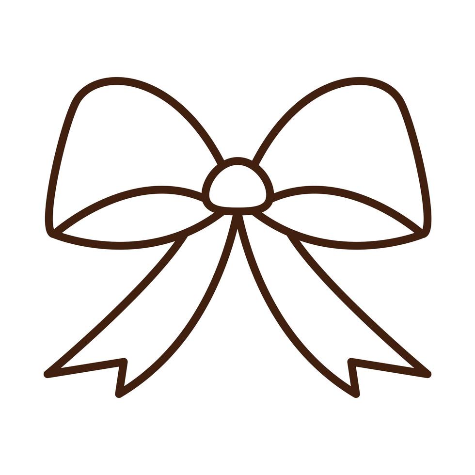 bow ribbon decoration ornament linear icon style vector