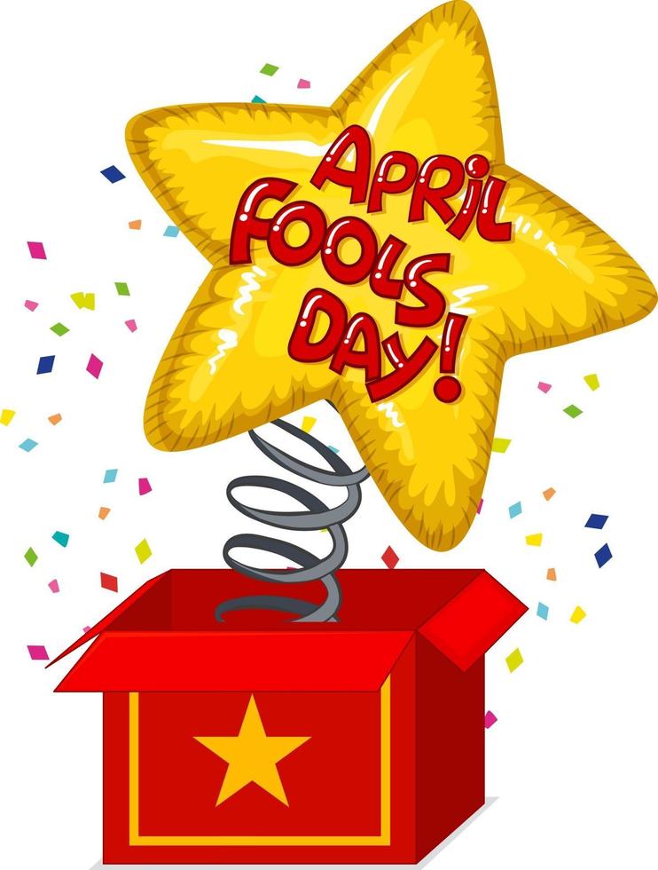 April Fool's Day font logo with confetti explosion vector
