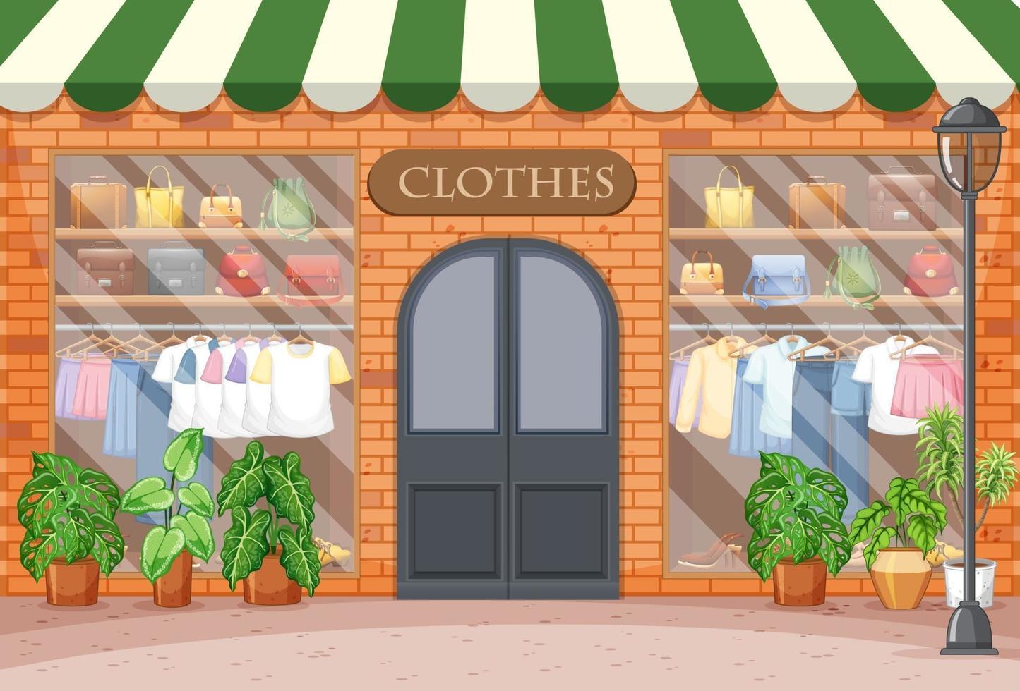 Fashion clothes store background vector