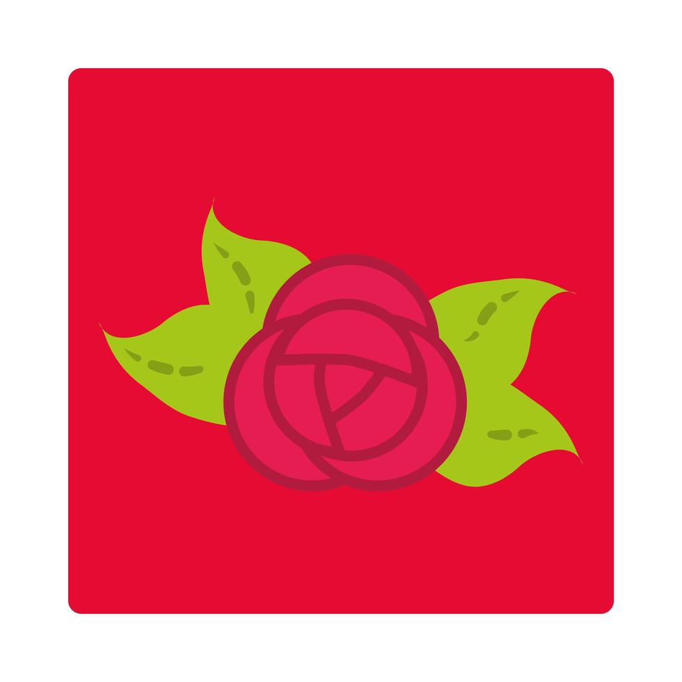 flower leaves floral decoration nature icon block and flat vector