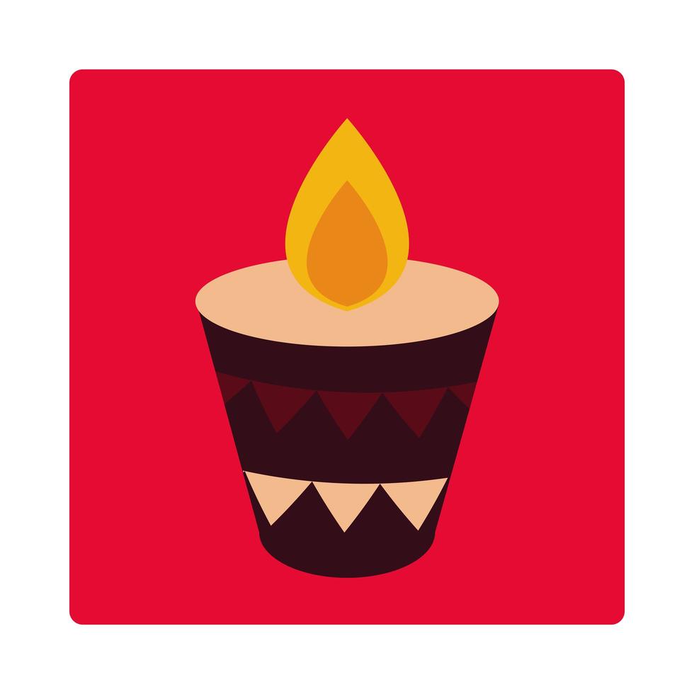 day of the dead candle culture traditonal mexican celebration icon block and flat vector